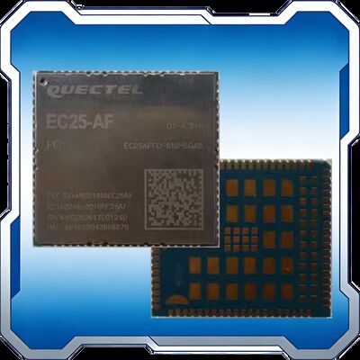 Quectel EC25-AF は、M2M および IoT アプリケーション向けに最適化された LTE Cat 4 モジュールで、最大 150 Mbps のダウンリンクと 50 Mbps のアップリンクのデータレートを提供します。北米市場向けに設計されたこのモジュール